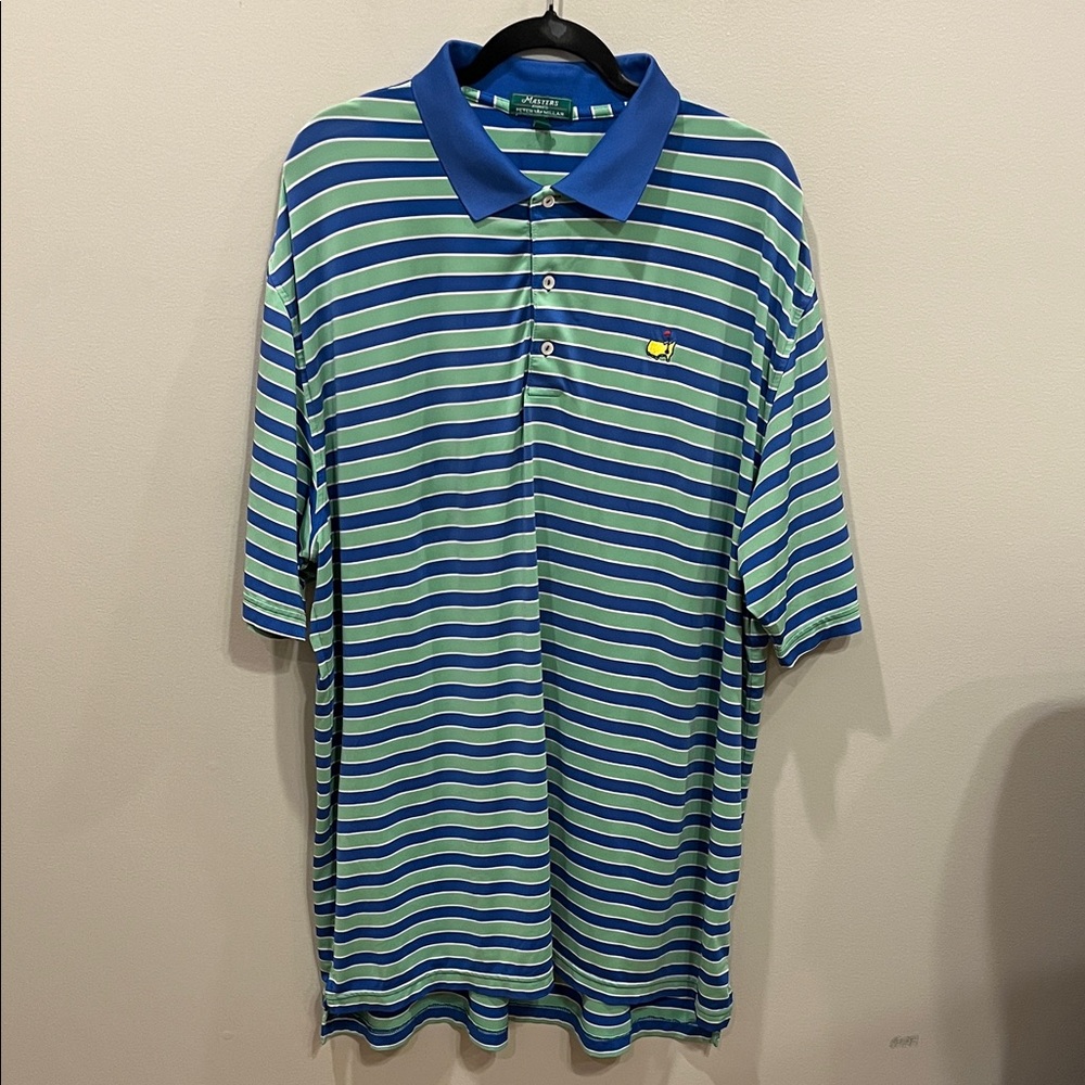 Peter Millar Masters Performance Golf Striped Pol… - image 1